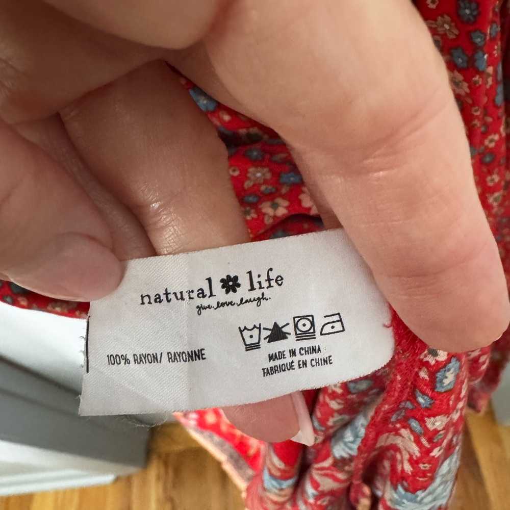 NATURAL LIFE Brick Red Floral Maxi Skirt XL - Picture 4 of 5